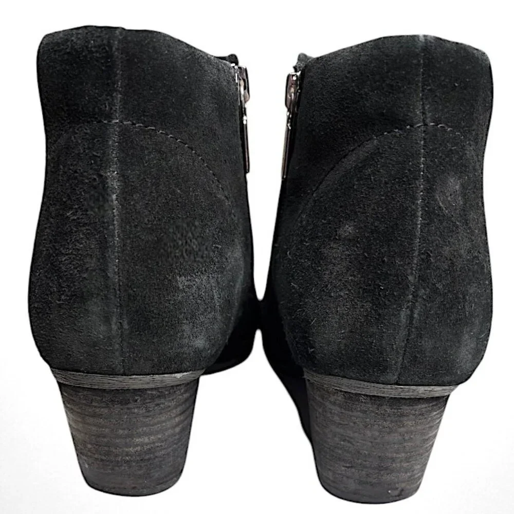 Blondo Women's Valli 2.0 Ankle Boots Black Nubuck Leather Block Heel 10M